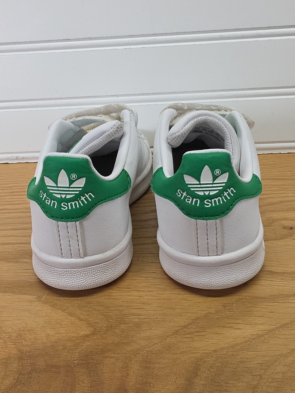 Adidas Stan Smith Kids White & Green Velcro Sneakers Size 11.5 - Picture 5 of 7